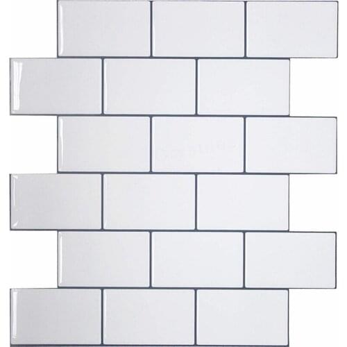 Thicker White Subway Tiles Peel and Stick Premium Wall Tiles Stick on Tiles Kitchen Backsplash - 5 Pieces Pack Aesthetic Decor
