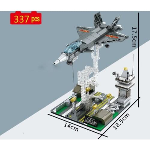 Military series World War II J-20 stealth fighter Anti-gravity balance frame DIY Model Building Blocks Bricks Toys Gifts