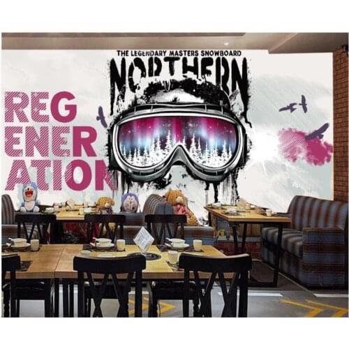 WDBH Custom photo 3d wallpaper Industrial style graffiti handsome guy bar living room 3d wall murals wallpaper for walls 3 d