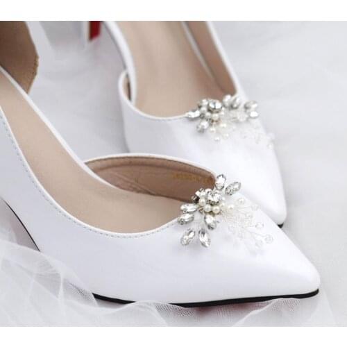 Shoe Clip Rhinestone Pearl DIY Shoes Women Lady Elegant High Heel Sandal Decoration Ornaments Clothing Jewelry Charms Floral