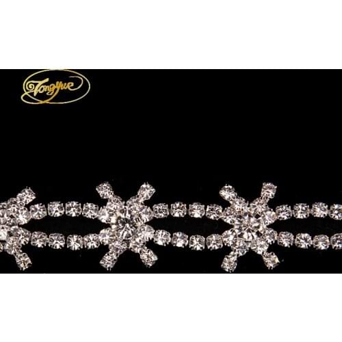 1 YD Flower wedding decoration Crystal AB Rhinestone Dress Zircon Alloy rhinestone chain DIY Rhinestone crystal mesh rhinestone