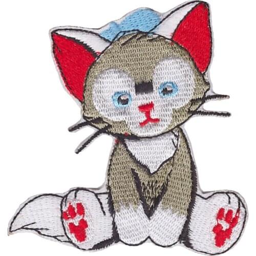 10pcs/lot loveliness Cartoon Cat Badge Iron On Embroidery Patches Garment Appliques DIY Accessory