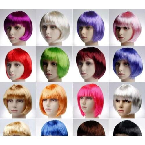 12PCS Colorful Short Bob Wigs, Great Gifts for Your Girlfriend and Female Friends, Especially Those Who are Cosplay Lovers