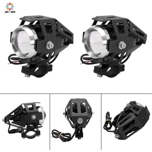 Moto DRL head lights motorbike Motorcycle Universal 2PCS White Headlights Auxiliary Lamp U5 Led Spotlight Accessories 12V 125W