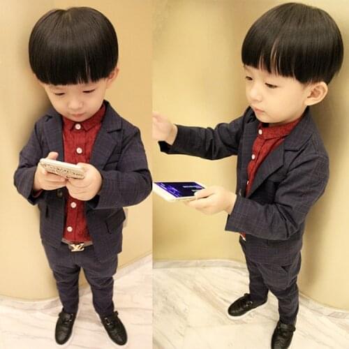 2016 New Children Suit Baby Boys Suits Kids Blazer Boys Formal Suit For Wedding Boys Clothes Set Jackets Blazer+Pants 2pcs 3-10Y