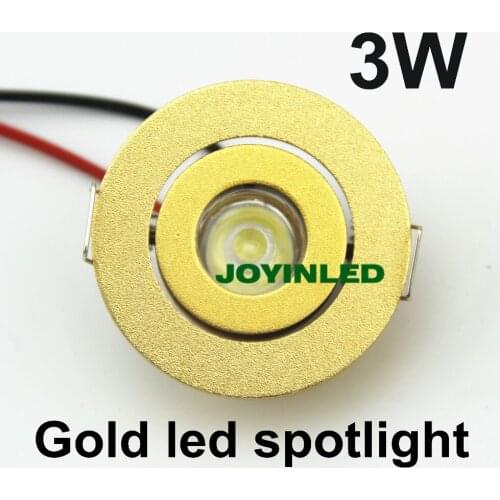 4pcs White Gold Black Satin Nickel Chrome Color 3w Mini Led Spotlight DC12V Cabinet Show Case Cob Lamps