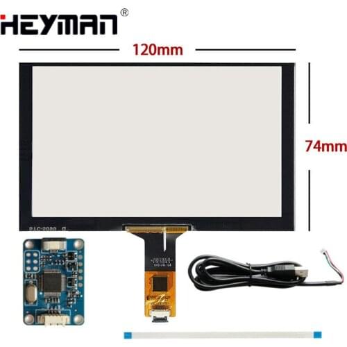 5 inch''120mm*74mm 120mm*73mm Capacitive Touch Digitizer Raspberry Pi GPS navigation Touch screen panel Glass+USB Driver board