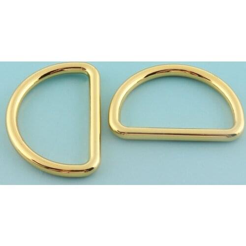 6pcs 20mm Zinc alloy D Rings Gold Plated d Buckles Metal D Rings Belt Strap Buckles Bag notions Strong D rings