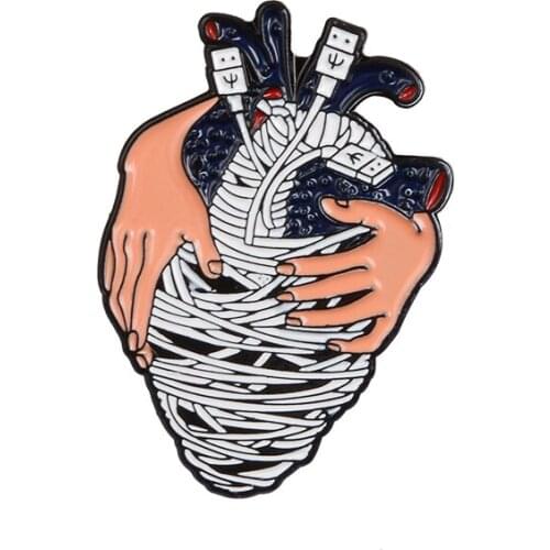 Anatomy heart Pin Collection Human Heart Enamel pins Brooches for Women Denim Jackets Accessories Lapel Pin For Gifts