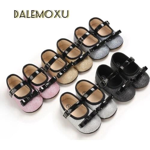 Baby Girl Princess Shoes 0-18M Shiny Toddler Baby Girl Bow Casual Glitter Outdoor Dress Shoes Prewalker buty dla dziewczynki Hot