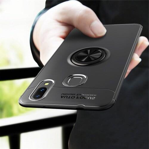 For Vivo Y97 Case Cover Metal Magnetic Ring Holder Soft Silicone Luxury Case for Vivo Y97