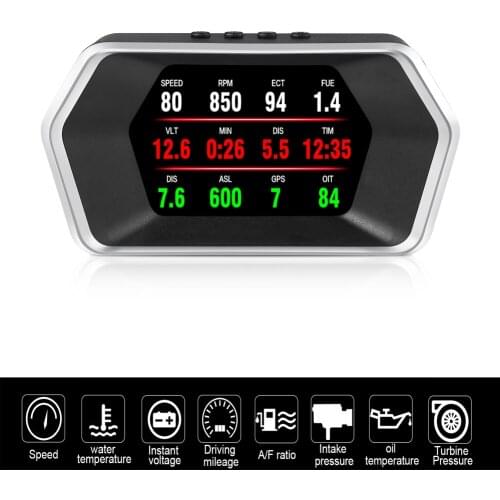 HUD OBD2 GPS Truck Car Speedometer GPS OBD2 Digital Projector Warning System HUD Digital Speedometer Water Temp Diagnostic Tool