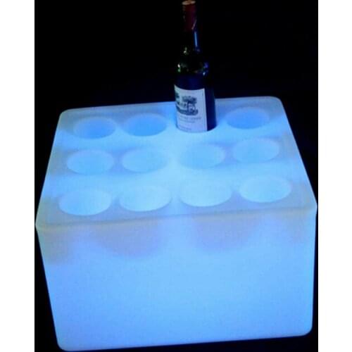 D43*H26cm 16 Color Changing LED luminous wine rack Waterproof IP65 Glowing Square Wine Holder for Coffee Bar KTV Party event 1pc