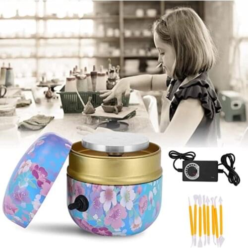 Potters Wheel Electric Pottery Wheel Forming Machine Pottery Turntable With Tray&Sculpting Kit Ceramic Art Craft DIY Clay Tool