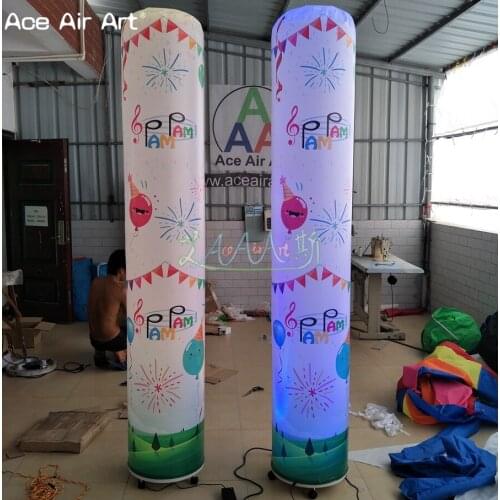 Hot sale background led Inflatable ground decorations, inflatable tube/column with customized printing logo for party or stage