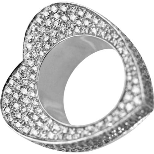 Wholesale Heart-shaped Couple Ring Ring Woman Ring Cubic Zirconia Classic Fashion Personality Jewelry For Friends