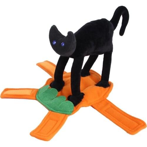 Halloween Pet Costumes Funny Little Black Cat Image Design Cosplay Flannel Dog Coat Jacket Pet Pajamas Festival Props Pet Suppli