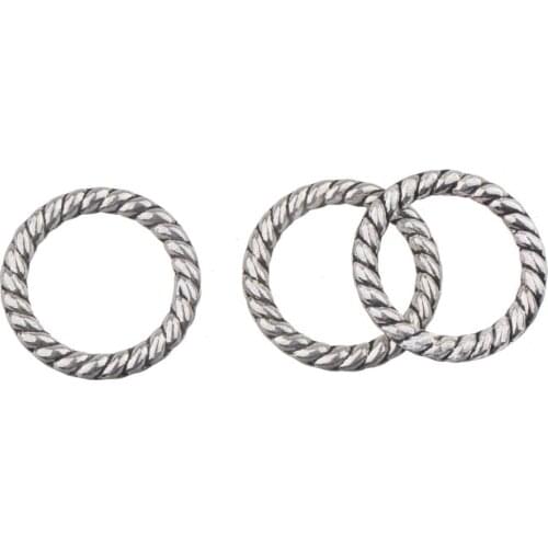 Circle For Jewelry Making Scarf Rings Handiwork Decoration Loop Weave Design Silver Metal Handicrafts Accessories 22x2mm 25pcs