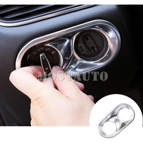 Inner Headlight Switch Button Trim Cover For Porsche Macan 2014-2018 1pcs Silver/Blue/Red Car Accessories Interior Car Decor