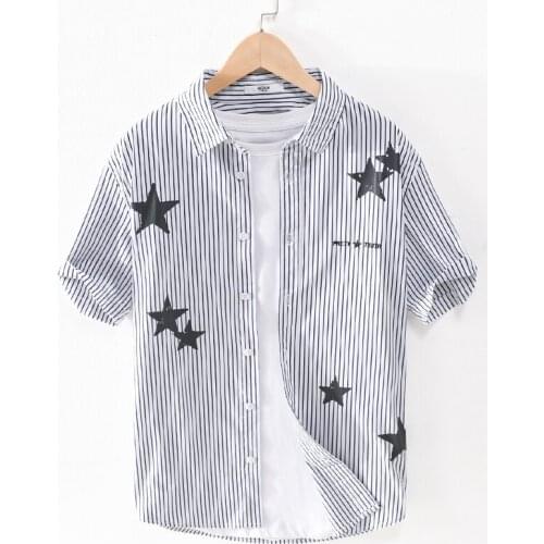 Striped summer brand Suehaiwes style short sleeve shirt men fashion casual comfortable shirts for men tops mens clothes camisa