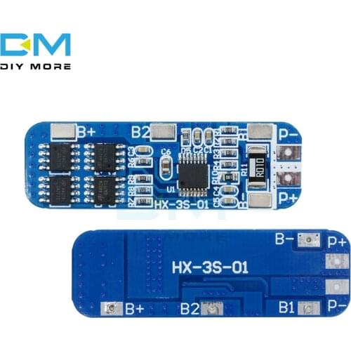 3S 10A 12V Lithium Battery Charger Protection Board Module for 3pcs 18650 Li-ion Cell BMS Overcurrent Short Circuit Protection