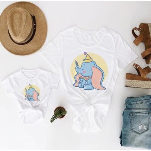 New 3D Disney Dumbo Elephant Kids T-Shirt Print Girls Funny Clothes Boy Costume Children Summer Famliy Look Clothes Adult Unisex