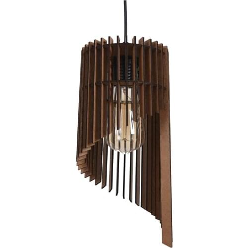 Single Pendant Lamp Fulya Rustic Wood Chandelier Living room bedroom kitchen study area hotel modern natural wood