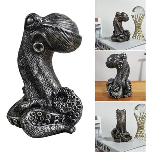 Octopus Statue Ornament Creative Planter Shape Flower Pot Decor Vintage Style Decorative Resin Art Vase Craft For Shelf