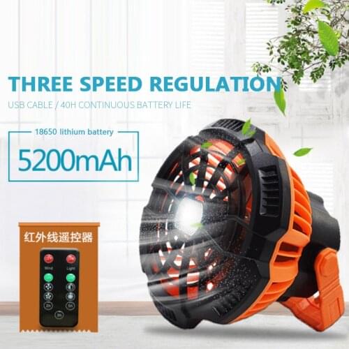 Portable Camping Ceiling Desk Fan Novelty LED Light Rechargeable Fan With Remote Control For Outdoor Camping Home Office Movable