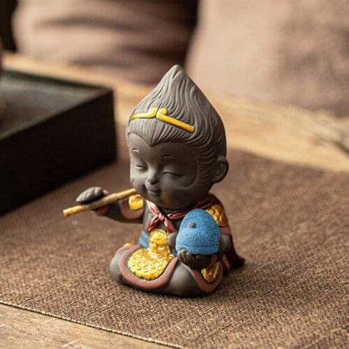 Qitian Dasheng Wukong Monkey Tea Play Creative Zisha Ceramic Tea Pet Ornaments Kung Fu Tea Ceremony Car Ceramic Ornaments