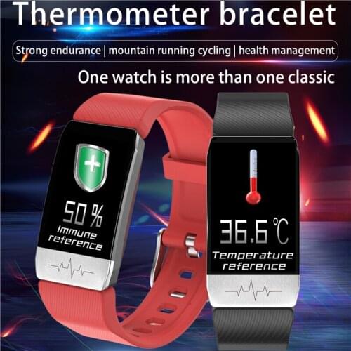 Temperature ECG Fitness Tracker Drinking Remind Smart Bracelet Blood Pressure Heart Rate Monitor Smartband Wristband T1S Sports