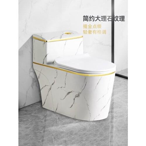 Light luxury marble texture color toilet siphon household odor proof large diameter ceramic creative toilet