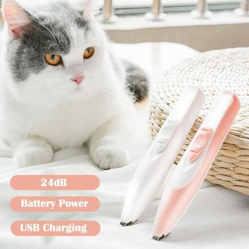 Pet Cat Dog Hair Trimmer Dry Battery/USB Electrical Hair Clipper Shaving Trimming Machine for Pet Animal Face Foot Hair Grooming