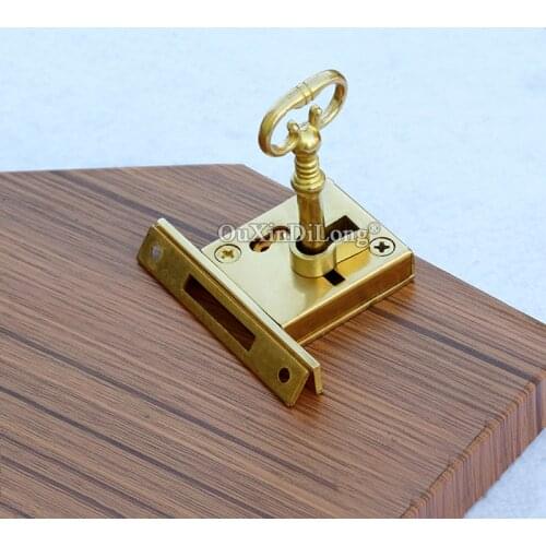 Retro Vintage 2PCS European Antique Brass Drawer Cabinet Locks Cupboard File Cabinet Hidden Cabinet Door Lock Left / Right