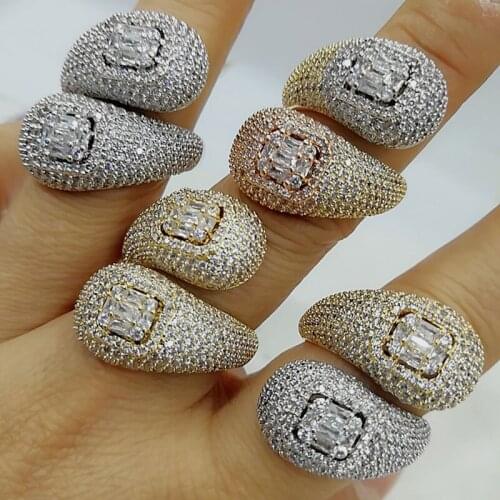 GODKI Luxury Double Head Stackable Wedding Rings for Women Bridal Engagement Wedding Jewelry Cubic Zirconia CZ Accessories Rings