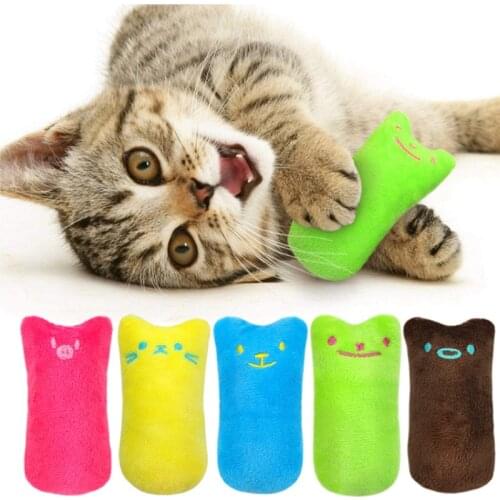 Teeth Grinding Cat Toys Interactive Plush Mini Pet Crazy Catnip Toy Funny Kitten Chewing Rustle Sound Cats Product Claws Thumb
