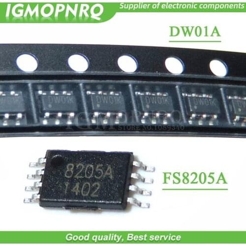 20pcs DW01+ 8205A combination SOP23-6 battery protection chip each 10pcs New Original Free Shipping