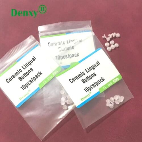 10pc High Quality Clear Invisible Dental Orthodontic Button Ceramic Lingual Buttons Orthodontic Bracket Use Dentist Materials