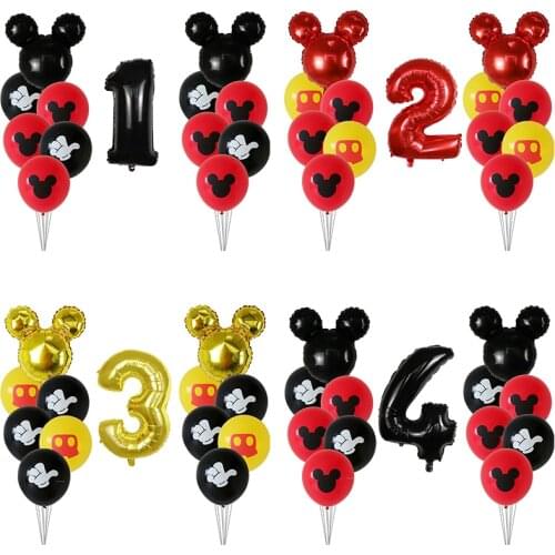 13pcs Mickey Mouse birthday Minnie Mickey Balloons Kids Birthday Party Decoration Baby Shower Helium Balloon Children Toy Globoe