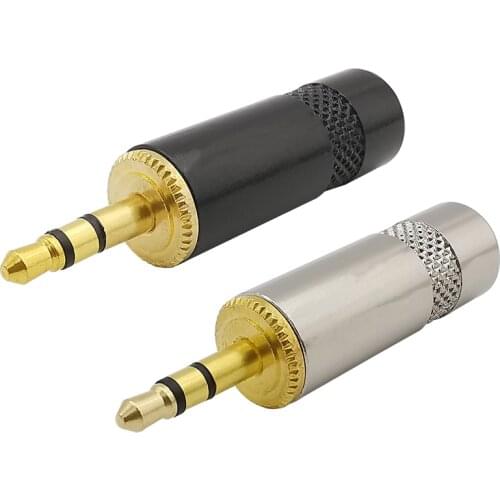 2Pcs 3.5mm Audio Plug 3 Pole Stereo Earphone Plug Adapter 3.5 Male Plug Stereo Headphone Solder Wire Connector for DIY Repair