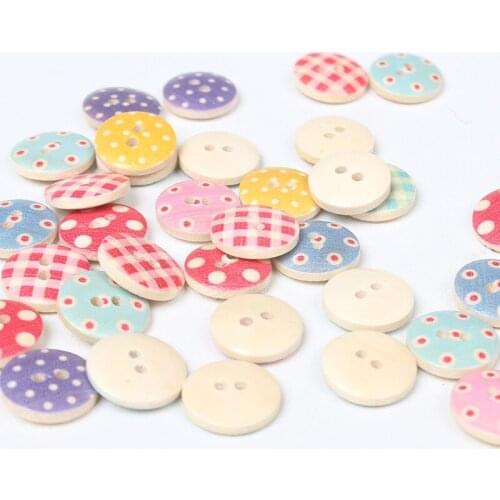 30Pcs Wooden Dot Lattice Buttons for Scrapbooking Crafts DIY Clothing Sewing Luggage Handmade Accessories Button Decoration