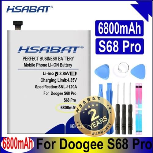HSABAT BAT19M116300 6800mAh Battery for DOOGEE S68 Pro Replacement Accessory Accumulators with tools Batteries
