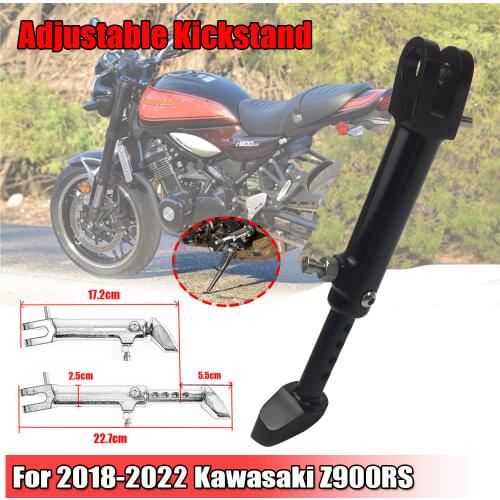 Motorcycle Aluminum Adjustable Kickstand Side Kick Foot Stand Footstand Bracket for 2018 2019 2020 2021 Kawasaki Z900RS Z900 RS