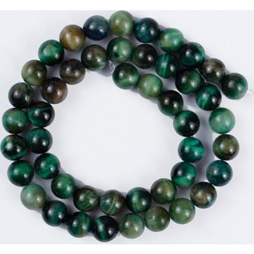 Natural Stone Beads Green Tiger AB Agate Round Loose Beads for Jewelry Making DIY Bracelet Earrings Accessories 4/6/8/10/12mm
