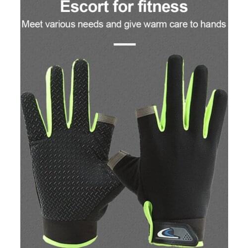 2 Fingers Cotton Anti-slip Durable Fishing Cycling Glove Cut Outdoor Sport Hiking Catching Gloves Protect Hand Anti-slip