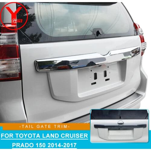 Chrome tail gate trim For Toyota Land cruiser Prado 150 2014-2017 ABS truck accessories For toyota prado 150 2015 2016 YCSUNZ