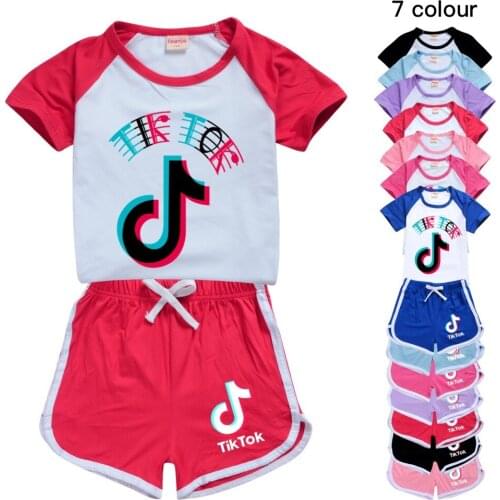 TIK TOK Girl Cartoon Pattern Baby Girl Clothing Sets Casual Baby Boy Clothing Outfits