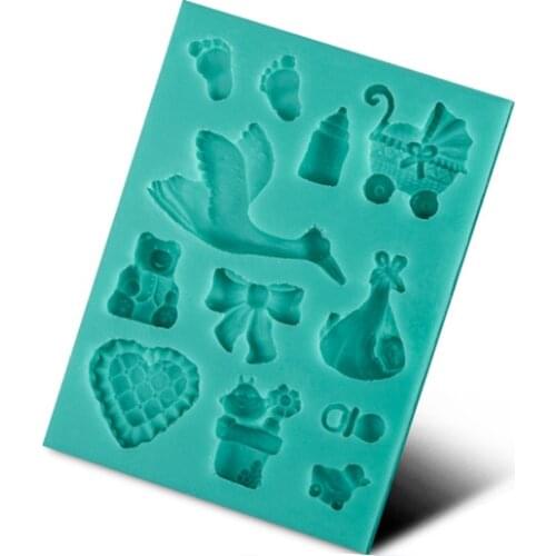 Swan Baby Toy Shape Instant Fondant Silicone Lace Mold Cake Mold Baking Tools Cake Decorating Tools D325