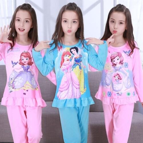 Hot Sale High Quality Cartoon Baby Girl Pajamas Long Sleeve Children Pajamas Pajamas Pajamas Dresses Cotton Soft Pajamas Dresses