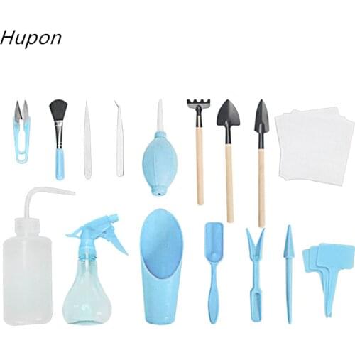 16pcs Mini Spade Shovel Harrow Flowerpot Tools Potted Plants Maintenance Wooden Handle Plant Soil Shovels Garden Planter Tools